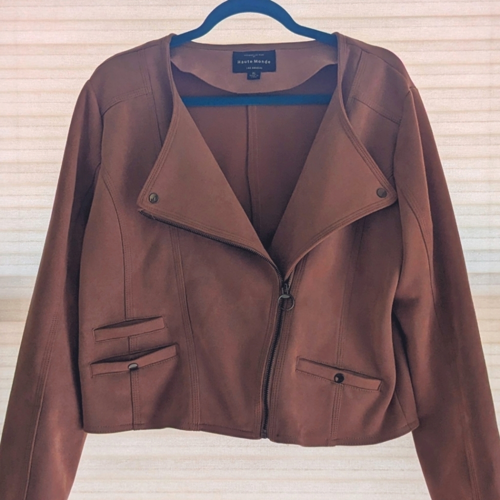Dusty Pink Faux Suede Jacket